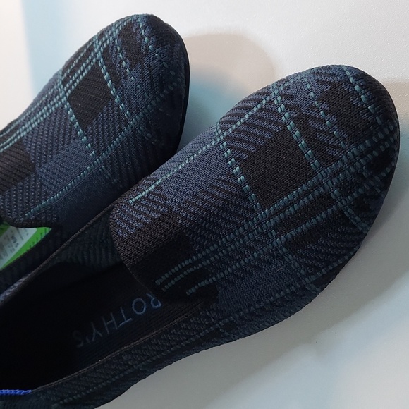 9.5 Rothy Loafers - Vintage Print - Navy Plaid - Picture 1 of 5